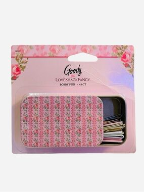 LoveShackFancy x Goody Pink Floral Bobby Pin Tin - 45 Count NWT